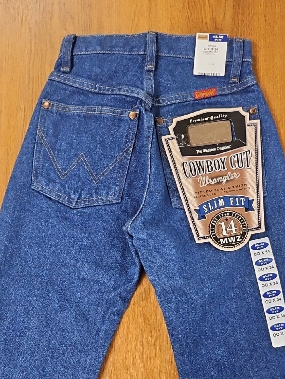 Wrangler Cowboy Cut Slim Fit Jeans - Blue Denim 00X34 - Picture 5 of 5
